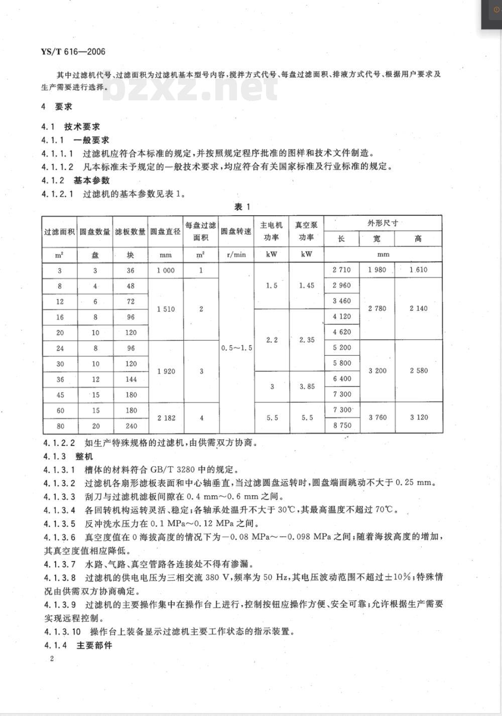 YS/T 616-2006 陶瓷过滤机
