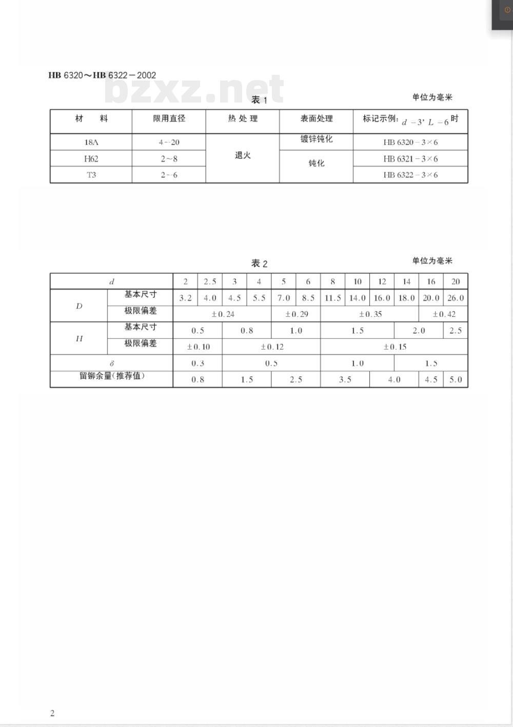 HB 6321-2002 管状铆钉(6321)