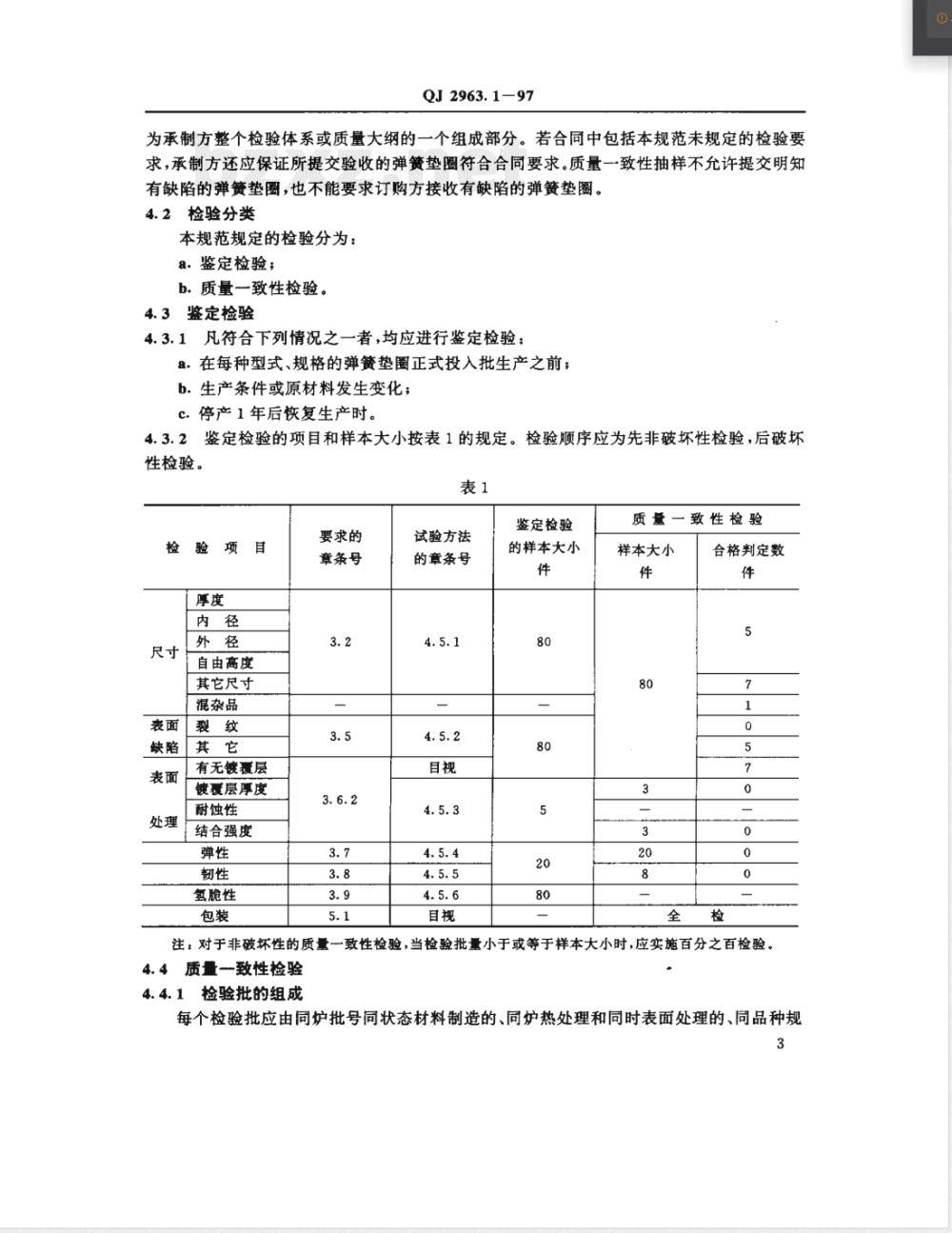 QJ 2963.1-1997 专用弹簧垫圈 通用规范 QJ 2963.1-1997 专用弹簧垫圈 通用规范