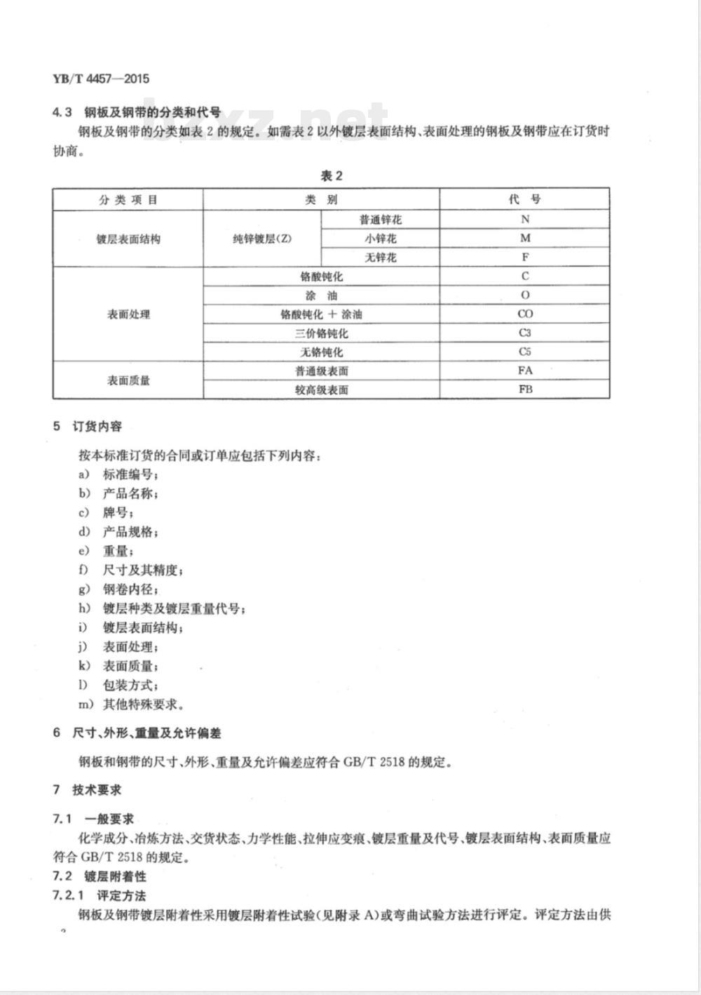 YB/T 4457-2015建筑用连续热镀锌钢板及钢带 YB/T 4457-2015建筑用连续热镀锌钢板及钢带