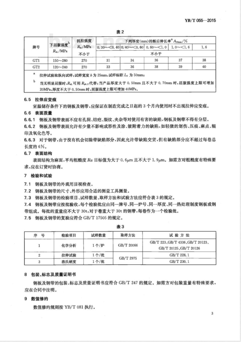 YB/T 055-2015钢桶用冷轧钢板及钢带 YB/T 055-2015钢桶用冷轧钢板及钢带
