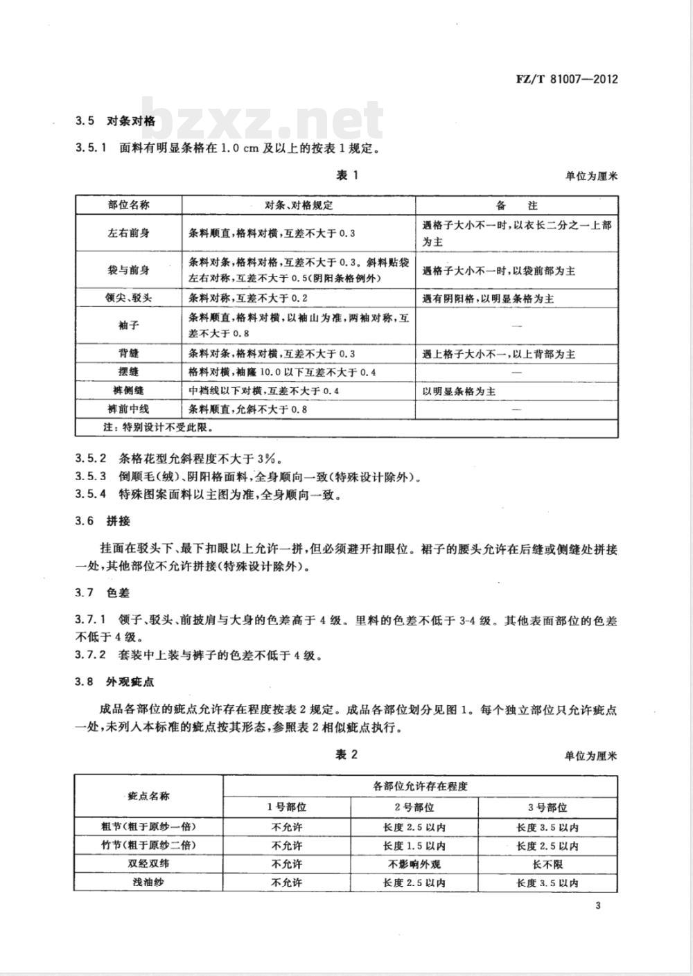 FZ/T 81007-2012单、夹服装 FZ/T 81007-2012单、夹服装