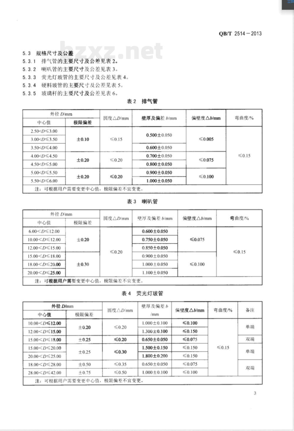 QB/T 2514-2013电光源用玻璃管和玻璃杆 QB/T 2514-2013电光源用玻璃管和玻璃杆