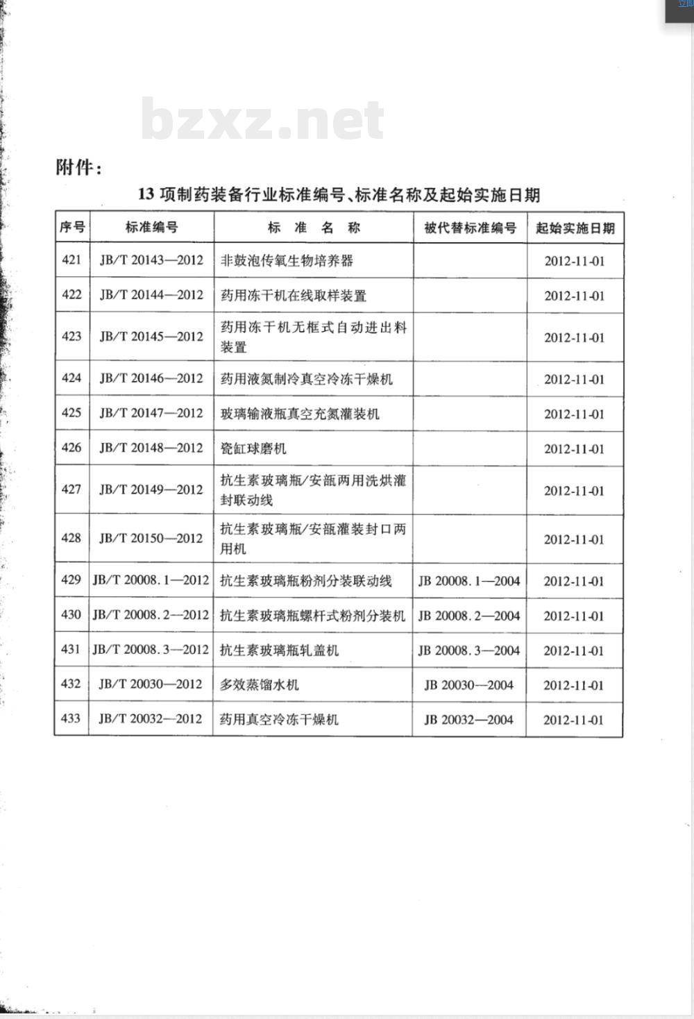 JB/T 20143-2012非鼓泡传氧生物培养器 JB/T 20143-2012非鼓泡传氧生物培养器