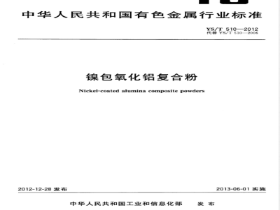 YS/T 510-2012镍包氧化铝复合粉 