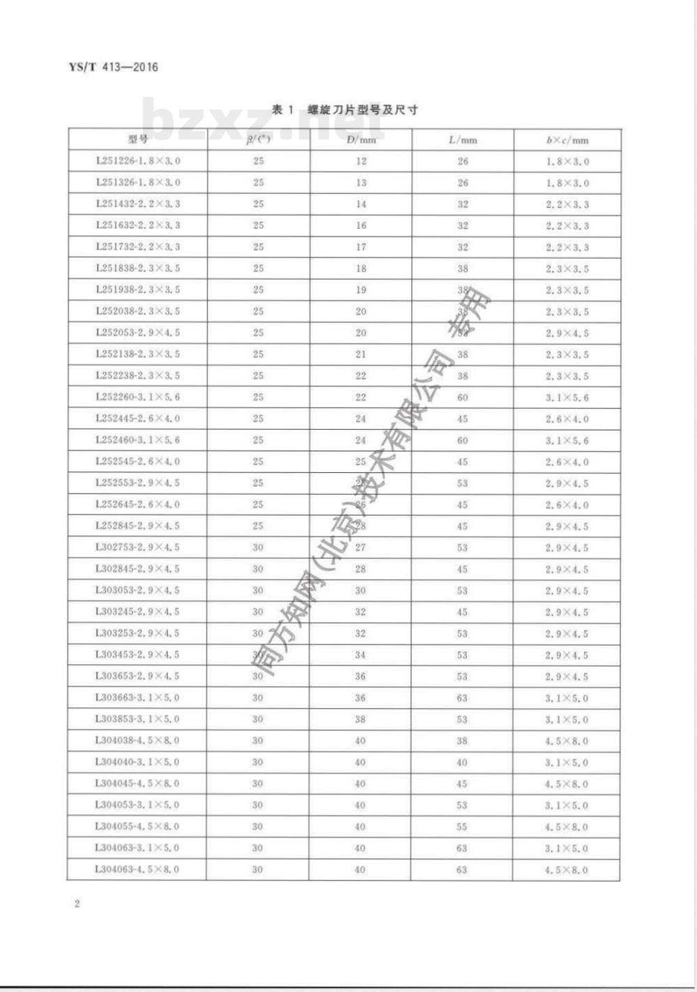 YS/T 413-2016硬质合金螺旋刀片 YS/T 413-2016硬质合金螺旋刀片