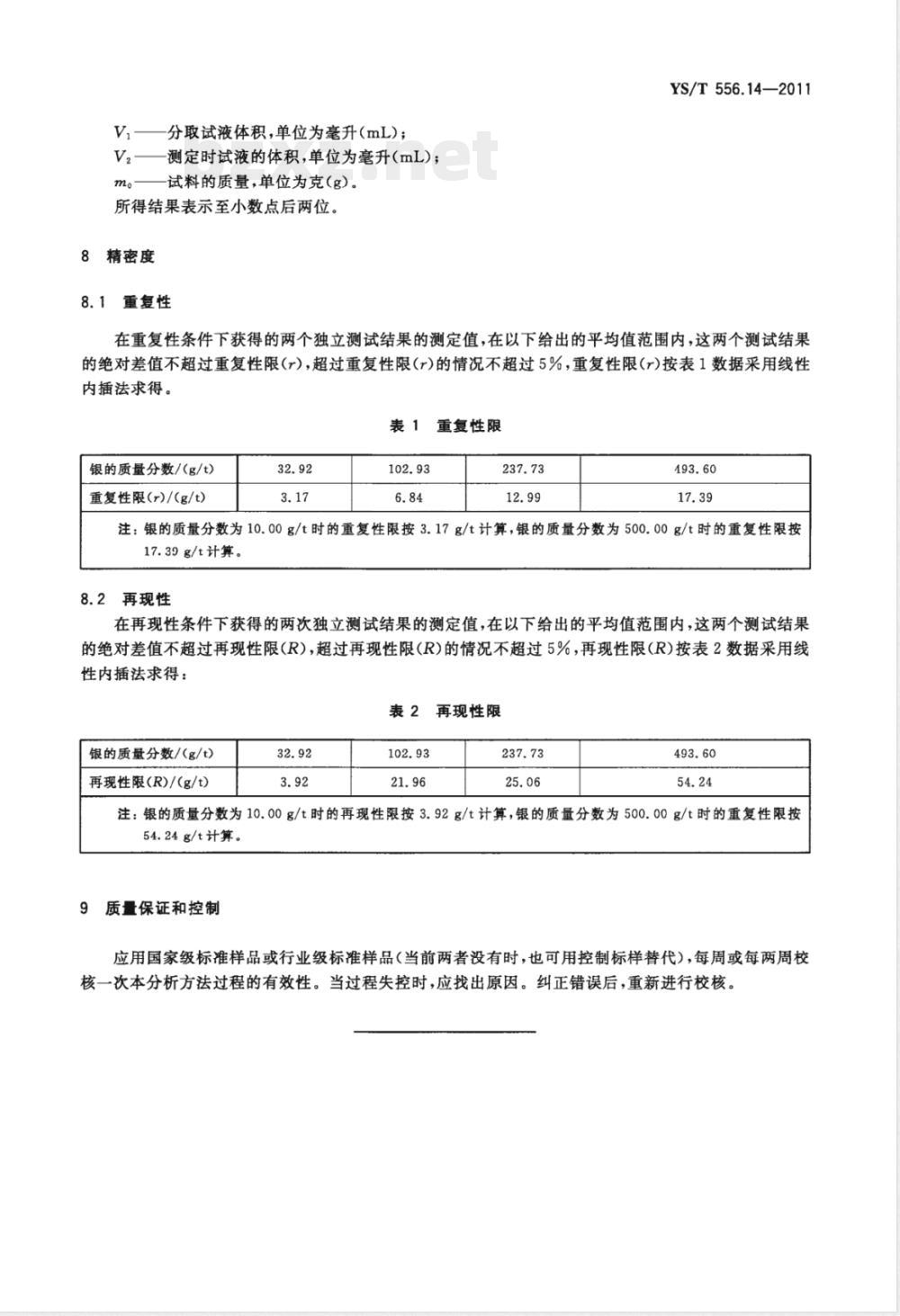 YS/T 556.14-2011锑精矿化学分析方法 第14部分:银量的测定 火焰原子吸收光谱法  YS/T 556.14-2011锑精矿化学分析方法 第14部分:银量的测定 火焰原子吸收光谱法