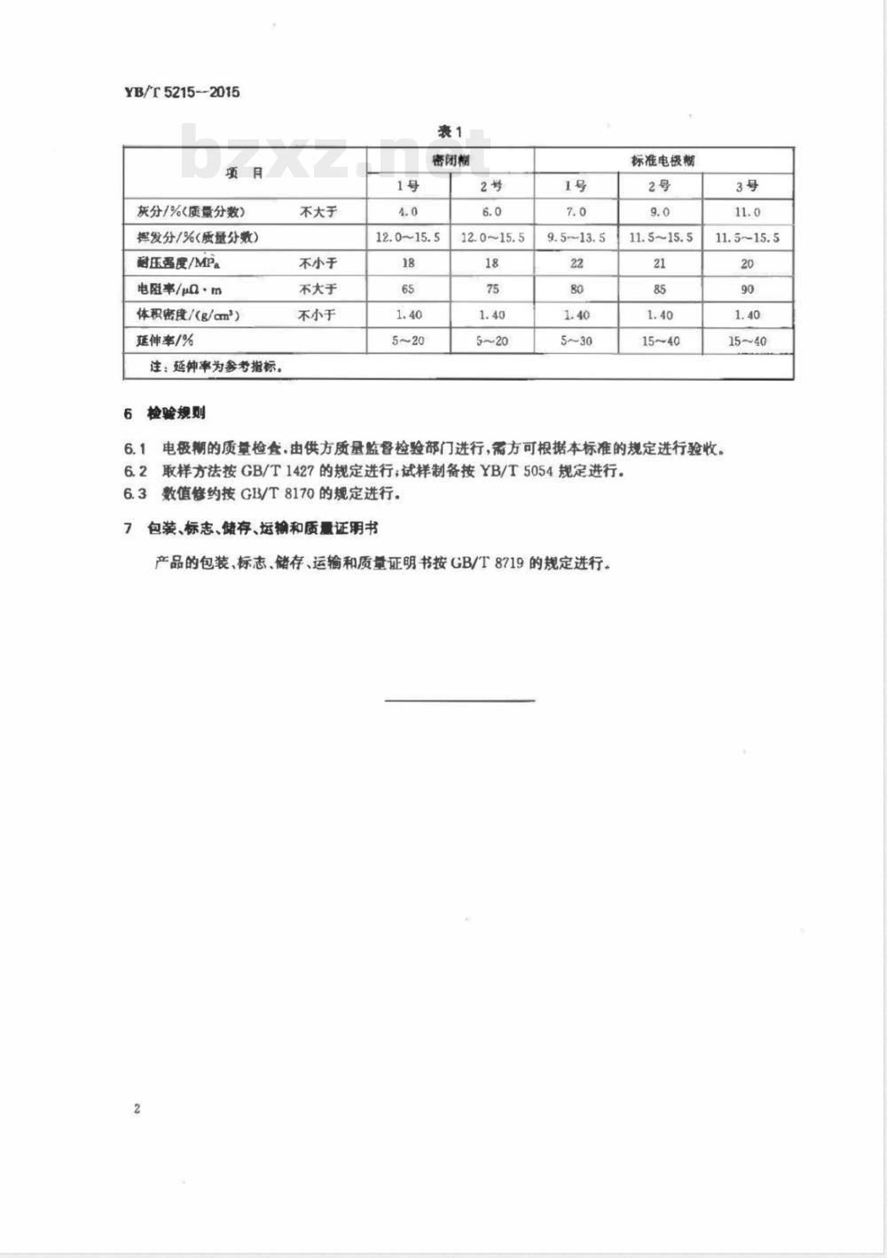 YB/T 5215-2015电极糊 YB/T 5215-2015电极糊