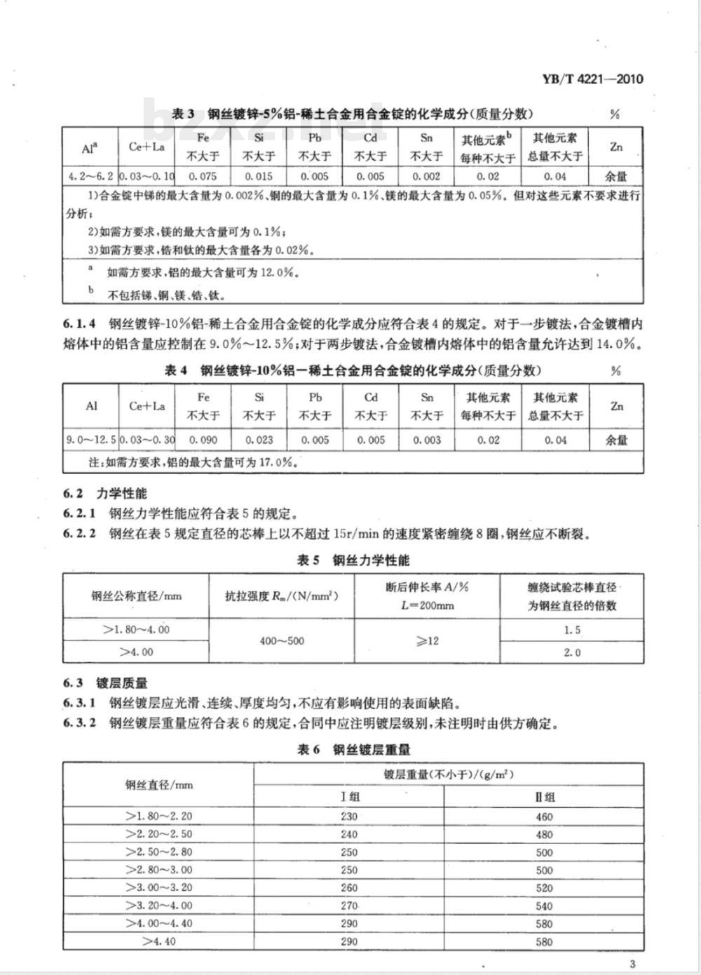 YB/T 4221-2010机编钢丝网用镀层钢丝 