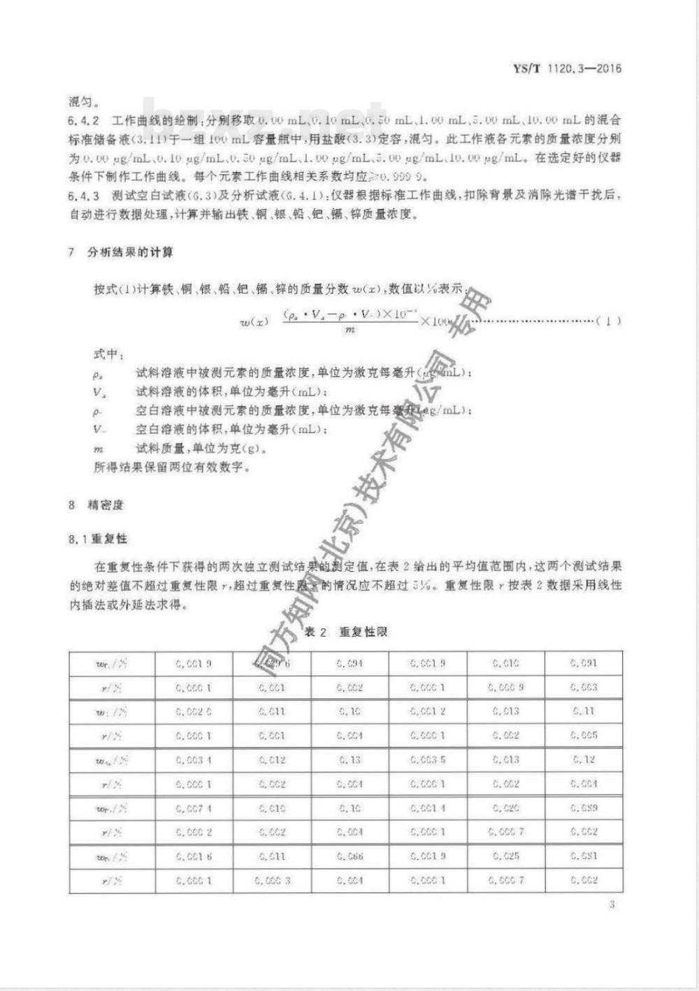 YS/T 1120.3-2016金锡合金化学分析方法 第3部分：铁、铜、银、铅、钯、镉、锌量的测定 电感耦合等离子体原子发射光谱法 
