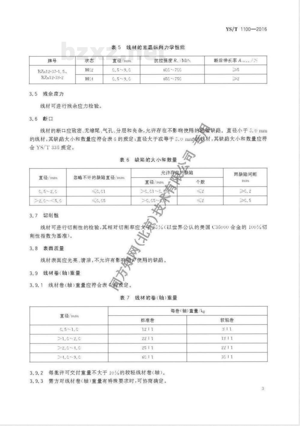YS/T 1100-2016圆珠笔芯用易切削锌白铜线材 