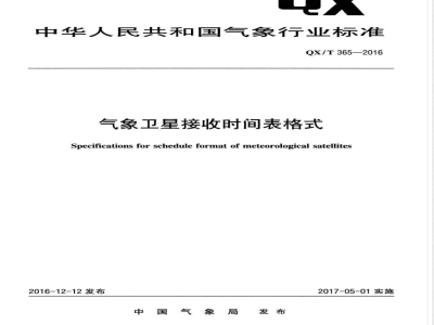 QX/T 365-2016气象卫星接收时间表格式 