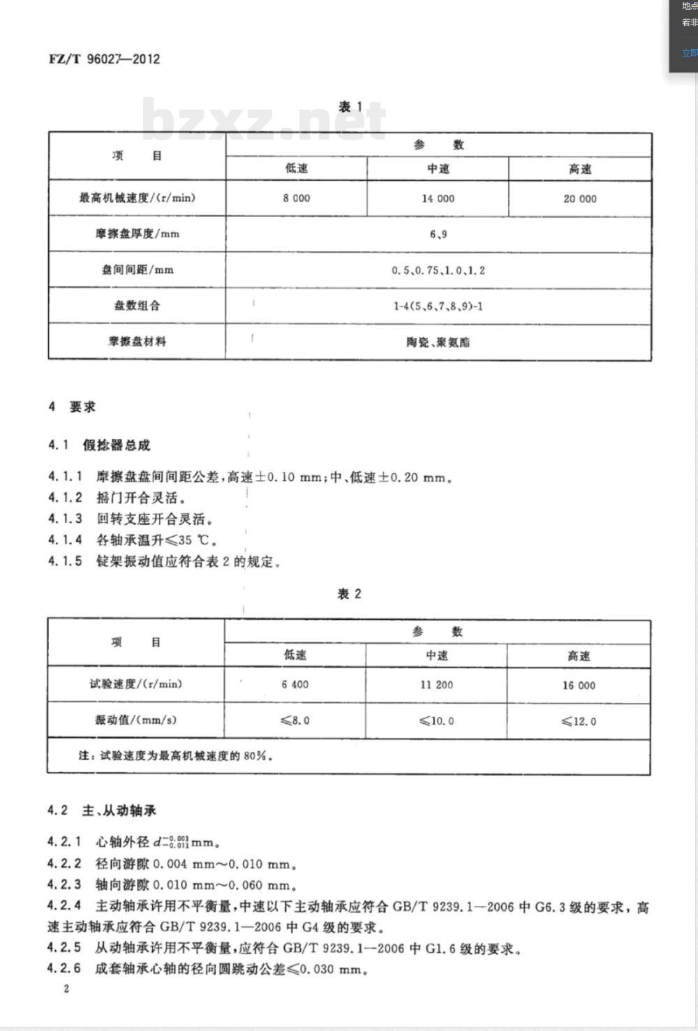 FZ/T 96027-2012摩擦盘式假捻器 