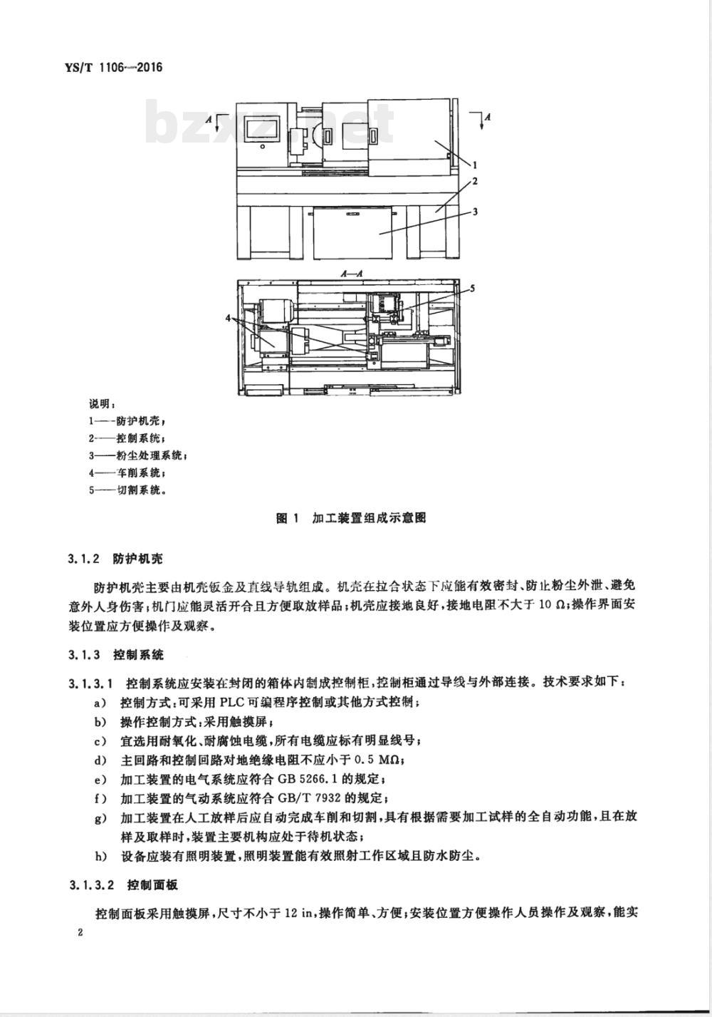 YS/T 1106-2016铝用炭块试样加工装置技术条件 YS/T 1106-2016铝用炭块试样加工装置技术条件