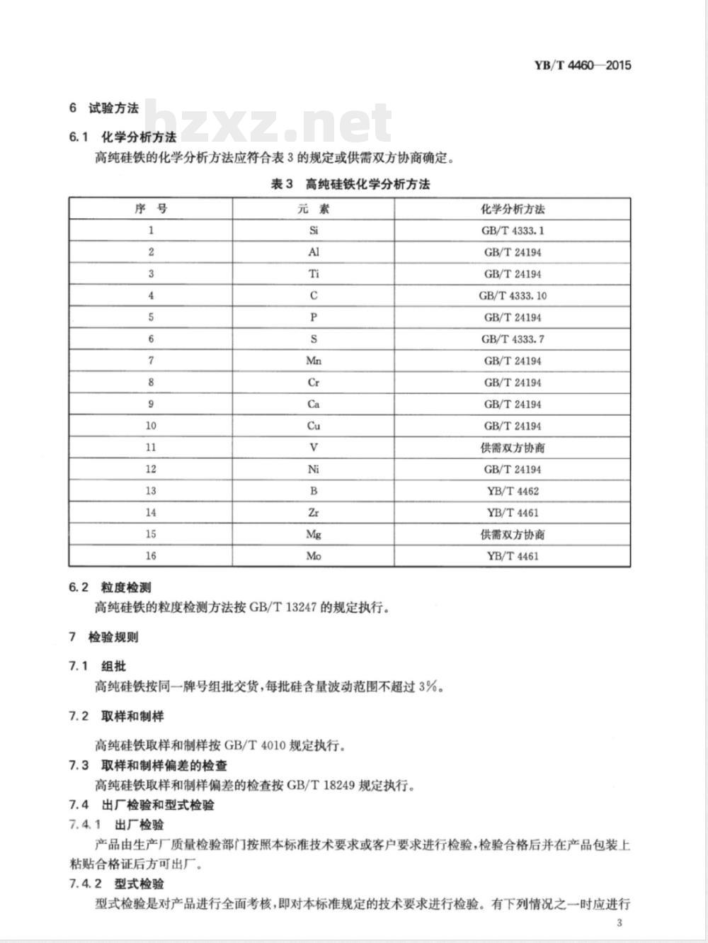 YB/T 4460-2015高纯硅铁 YB/T 4460-2015高纯硅铁