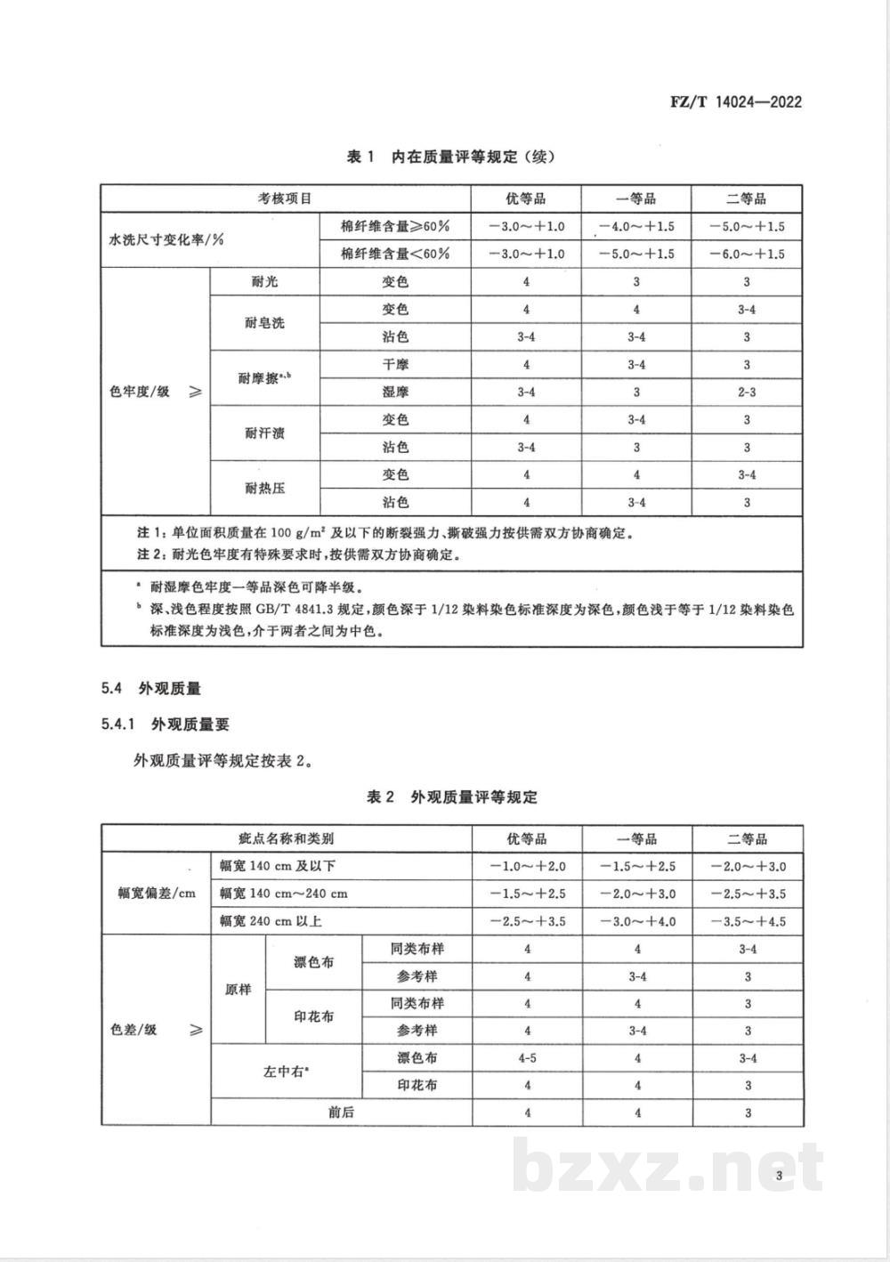 FZ/T 14024-2022棉与粘胶纤维混纺印染布  FZ/T 14024-2022棉与粘胶纤维混纺印染布