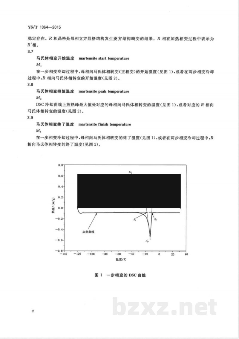 YS/T 1064-2015镍钛形状记忆合金术语 YS/T 1064-2015镍钛形状记忆合金术语