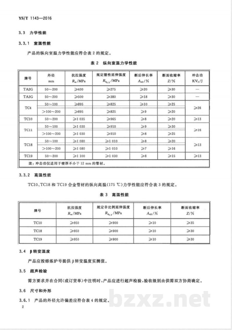 YS/T 1143-2016石油天然气用钛及钛合金管材 YS/T 1143-2016石油天然气用钛及钛合金管材