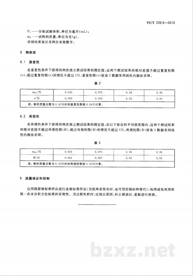 YS/T 239.6-2010三硫化二锑化学分析方法 第6部分:铁量的测定 邻二氮杂菲分光光度法 YS/T 239.6-2010三硫化二锑化学分析方法 第6部分:铁量的测定 邻二氮杂菲分光光度法