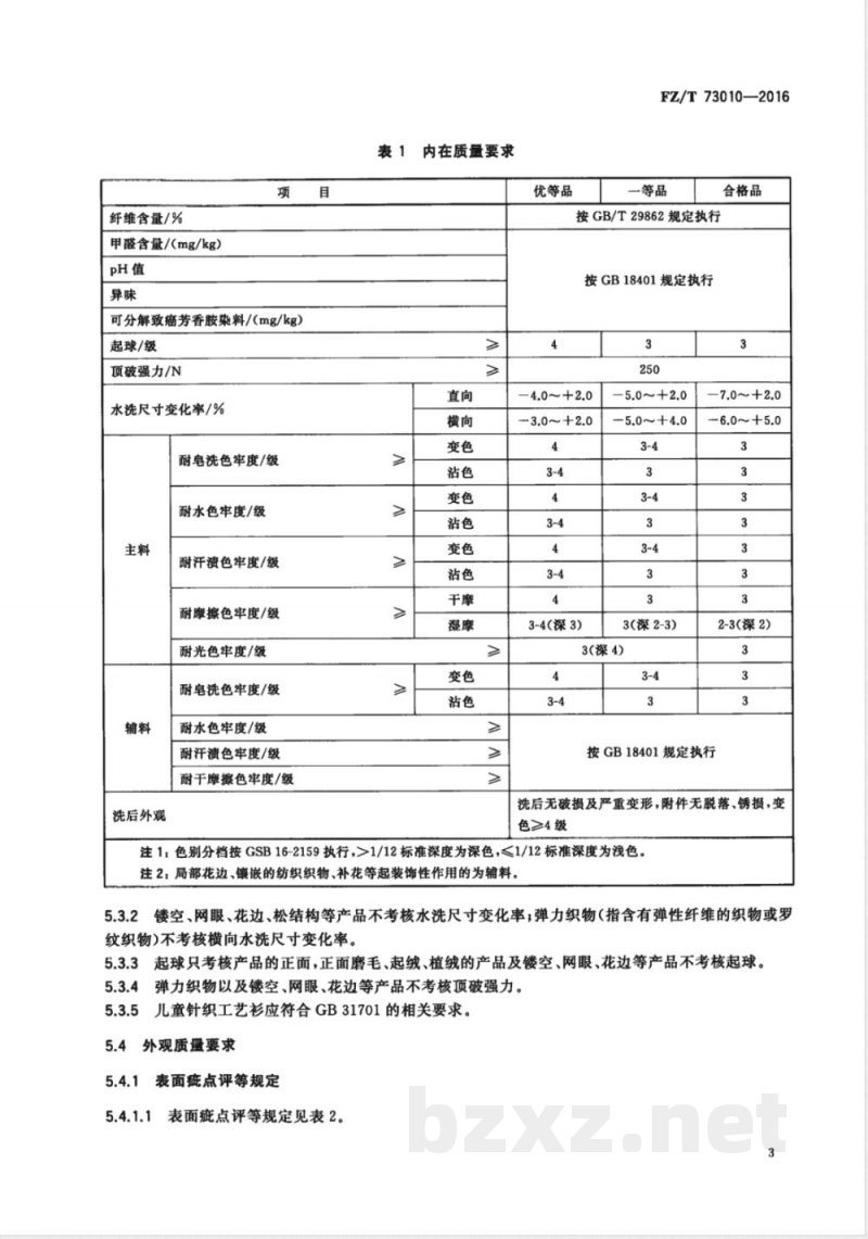 FZ/T 73010-2016针织工艺衫 FZ/T 73010-2016针织工艺衫