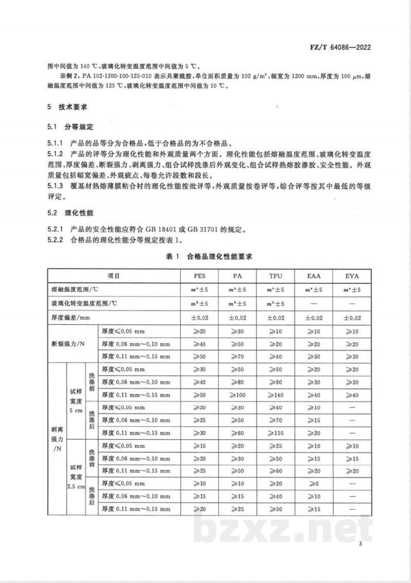 FZ/T 64086-2022覆基材热熔薄膜粘合衬 FZ/T 64086-2022覆基材热熔薄膜粘合衬