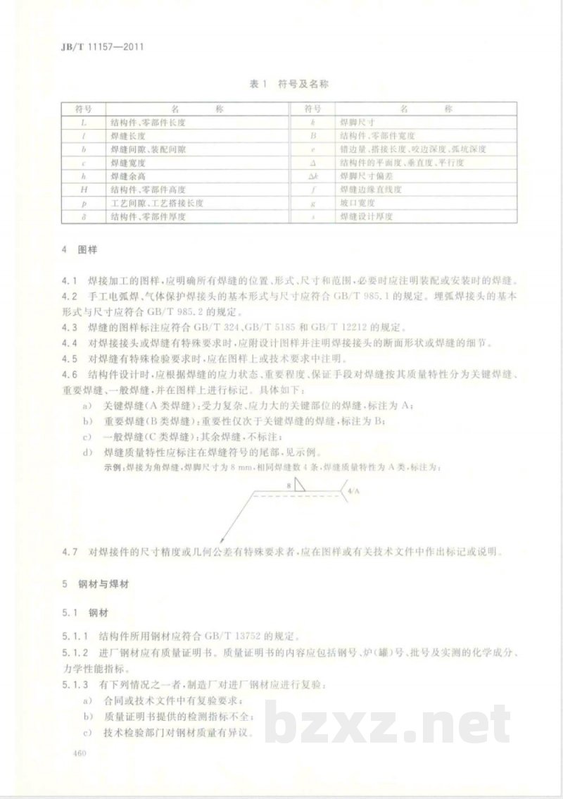 JB/T 11157-2011塔式起重机 钢结构制造与检验 JB/T 11157-2011塔式起重机 钢结构制造与检验