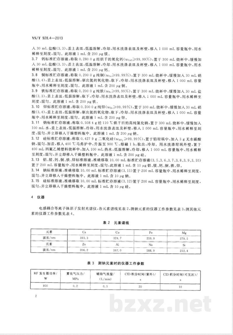 YS/T 928.4-2013镍、钴、锰三元素氢氧化物化学分析方法 第4部分:铁、钙、镁、铜、锌、硅、铝、钠量的测定 电感耦合等离子体原子发射光谱法 YS/T 928.4-2013镍、钴、锰三元素氢氧化物化学分析方法 第4部分:铁、钙、镁、铜、锌、硅、铝、钠量的测定 电感耦合等离子体原子发射光谱法