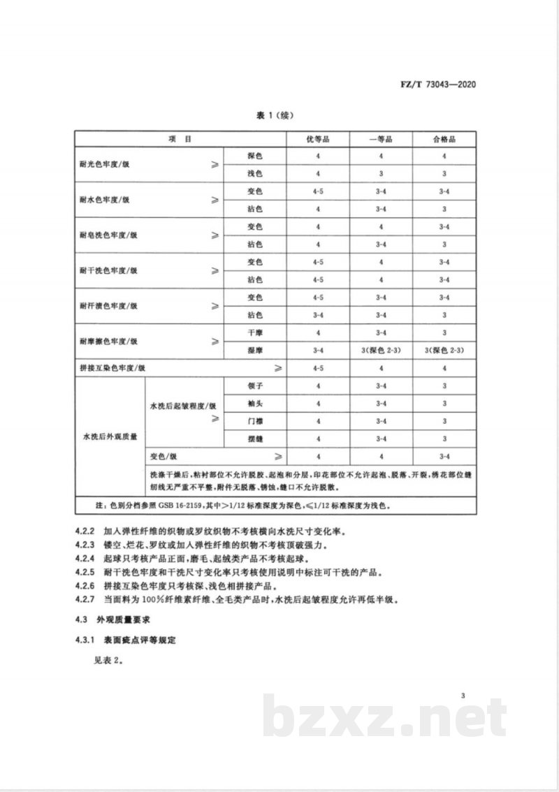 FZ/T 73043-2020针织衬衫 
