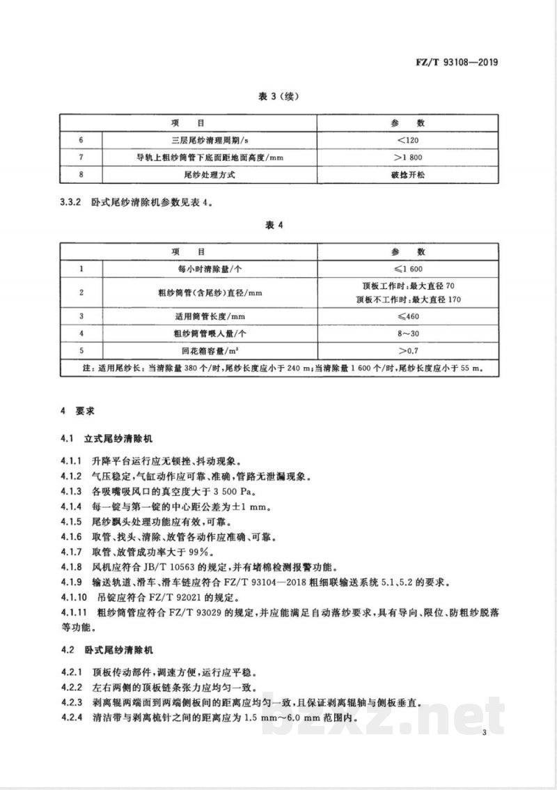 FZ/T 93108-2019粗纱尾纱自动清除机 FZ/T 93108-2019粗纱尾纱自动清除机