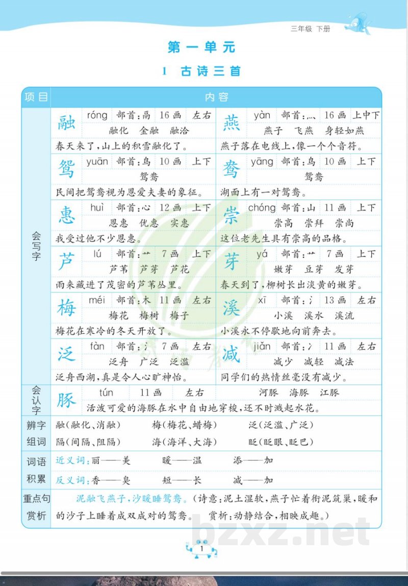 三年级下册语文知识点总结