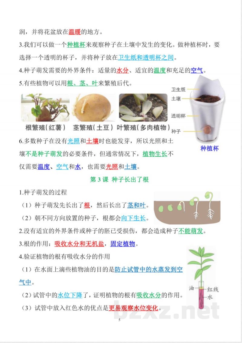 新改版教科版四年级下册科学全册知识点 (背诵用)