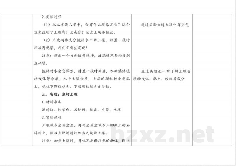 1.土壤里有什么 教案 人教鄂教版科学三年级下册