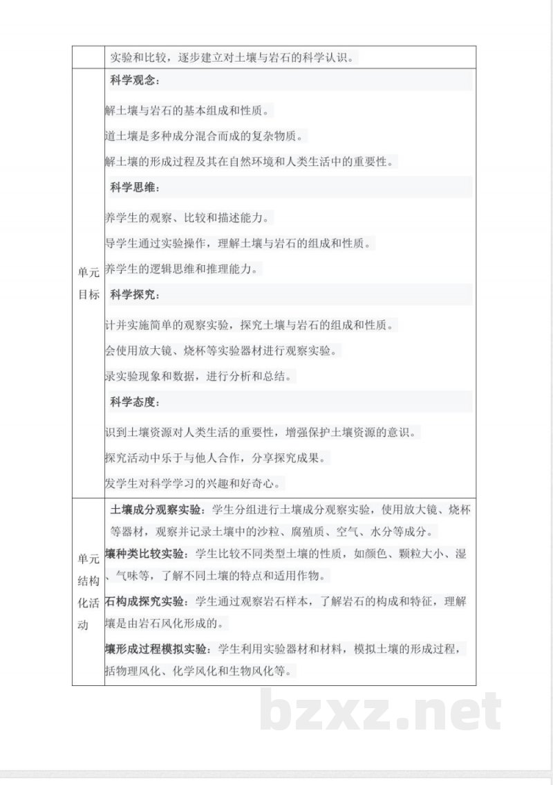 人教鄂教版三年级下册科学1.2 比较不同的土壤 教学设计