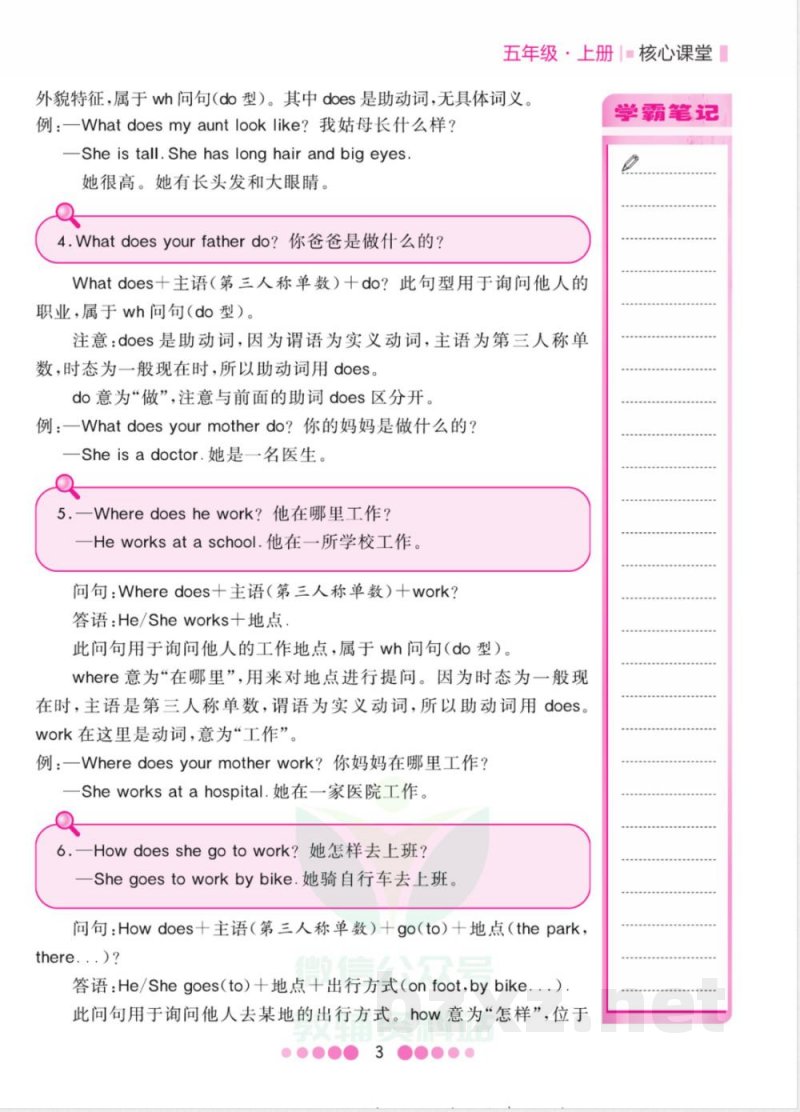 五年级上册英语冀教版知识清单