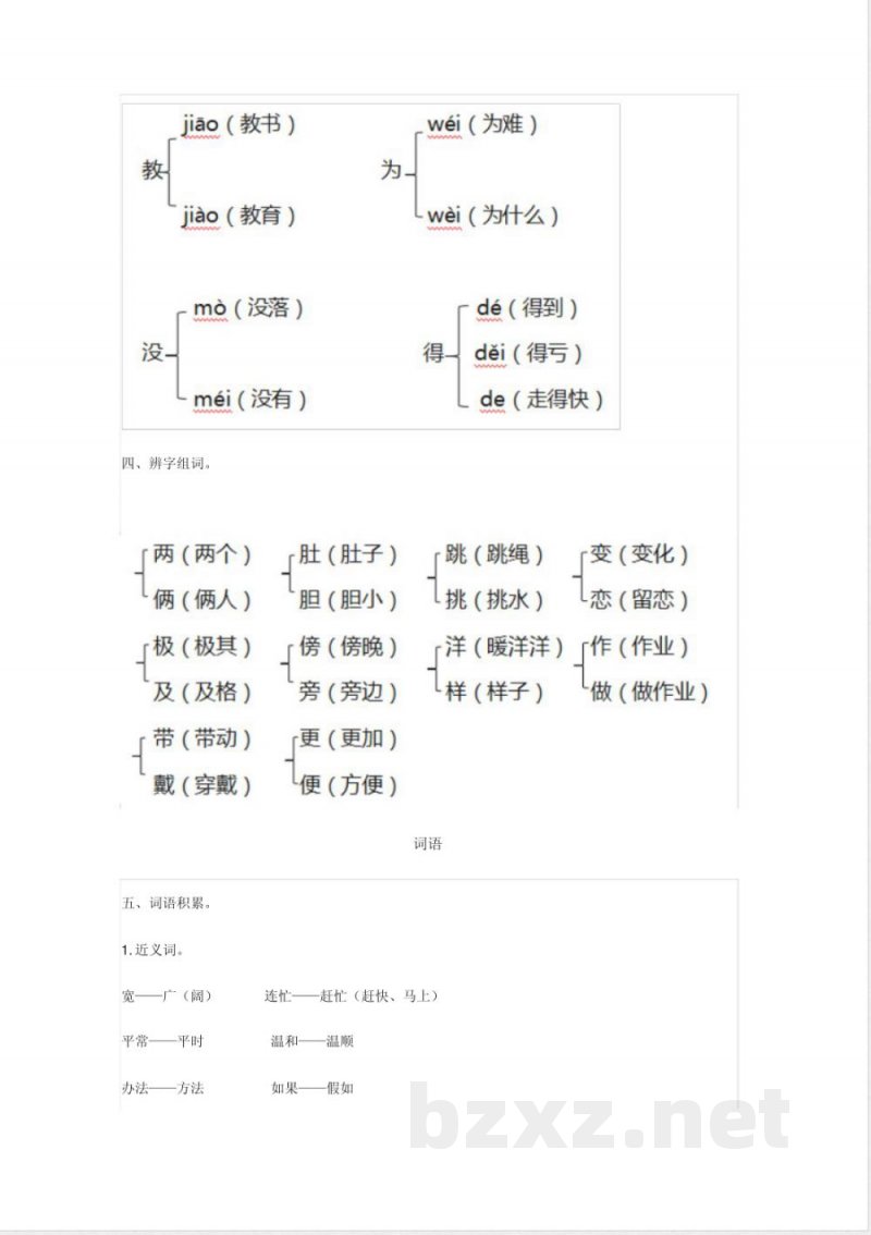 【小学语文】部编版二年级语文上册第一单元知识点 【小学语文】部编版二年级语文上册第一单元知识点