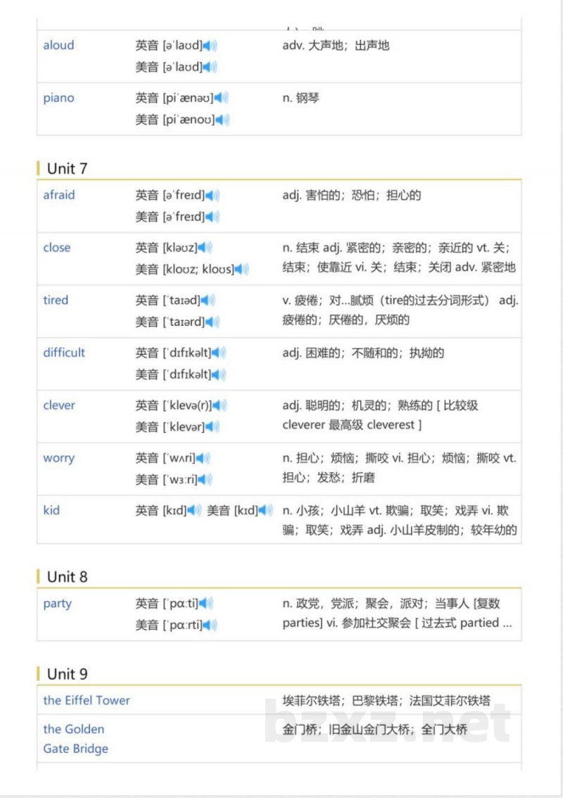 湘少版三年级起点小学英语六年级下(英语单词表) 湘少版三年级起点小学英语六年级下(英语单词表)