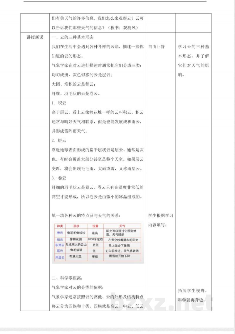 观测云(教案) 2025教科版科学三年级上册 观测云(教案) 2025教科版科学三年级上册