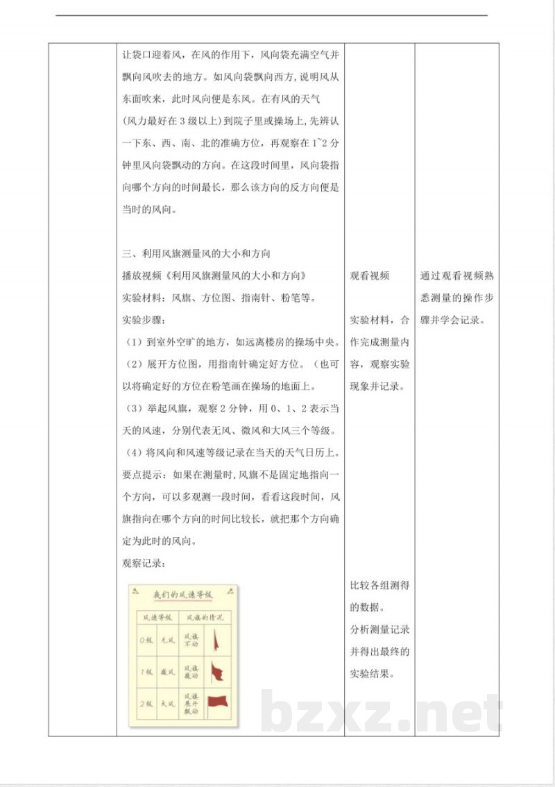 观测风(教案) 2025教科版科学三年级上册 观测风(教案) 2025教科版科学三年级上册