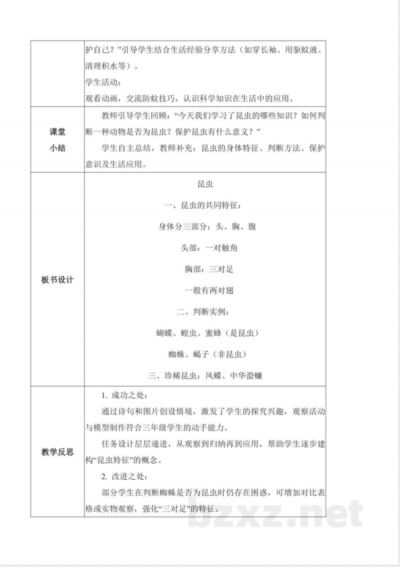 1.1 昆虫(教学设计) 2025青岛版科学三年级上册 1.1 昆虫(教学设计) 2025青岛版科学三年级上册