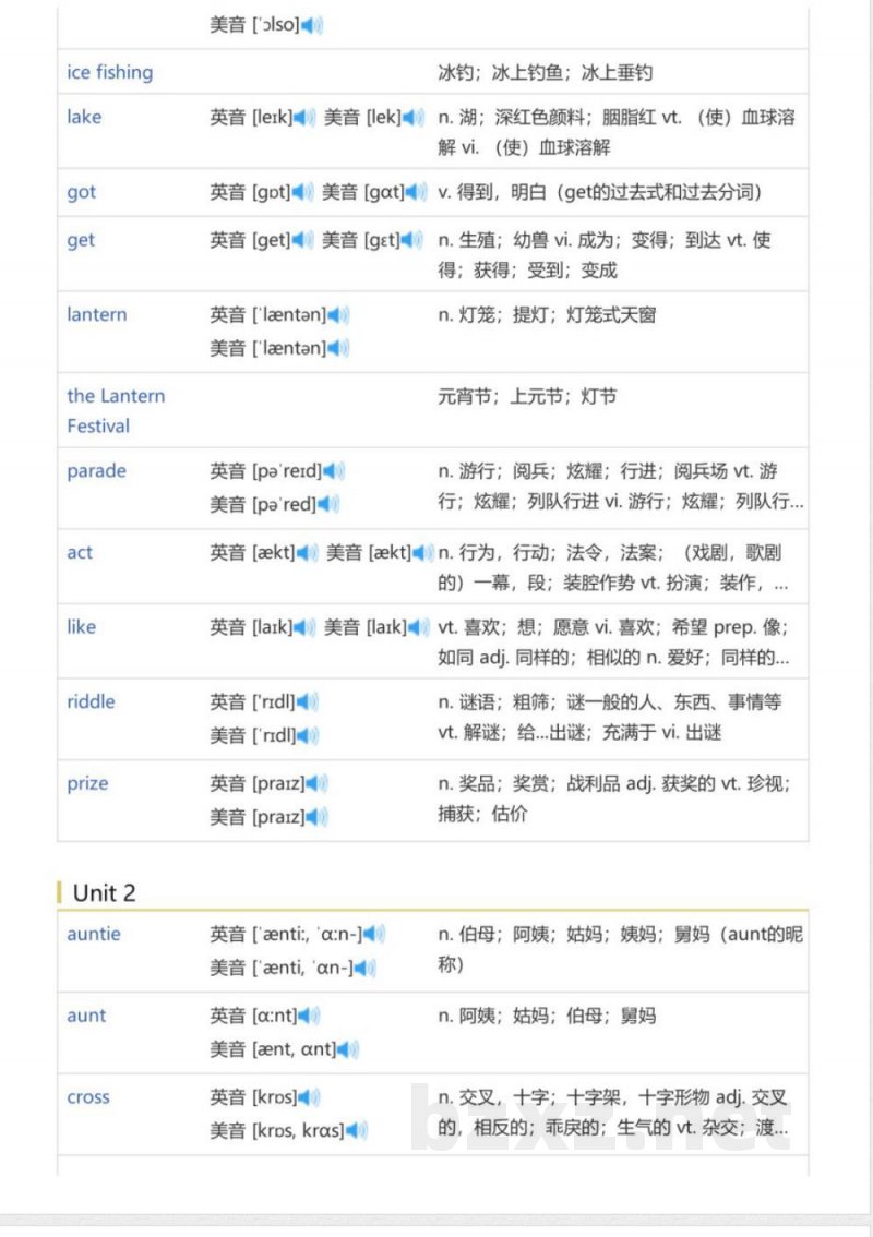 鲁科版五四学制小学英语五年级下册(英语单词表) 鲁科版五四学制小学英语五年级下册(英语单词表)