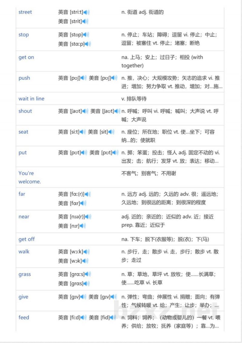 鲁科版五四学制小学英语五年级下册(英语单词表) 鲁科版五四学制小学英语五年级下册(英语单词表)