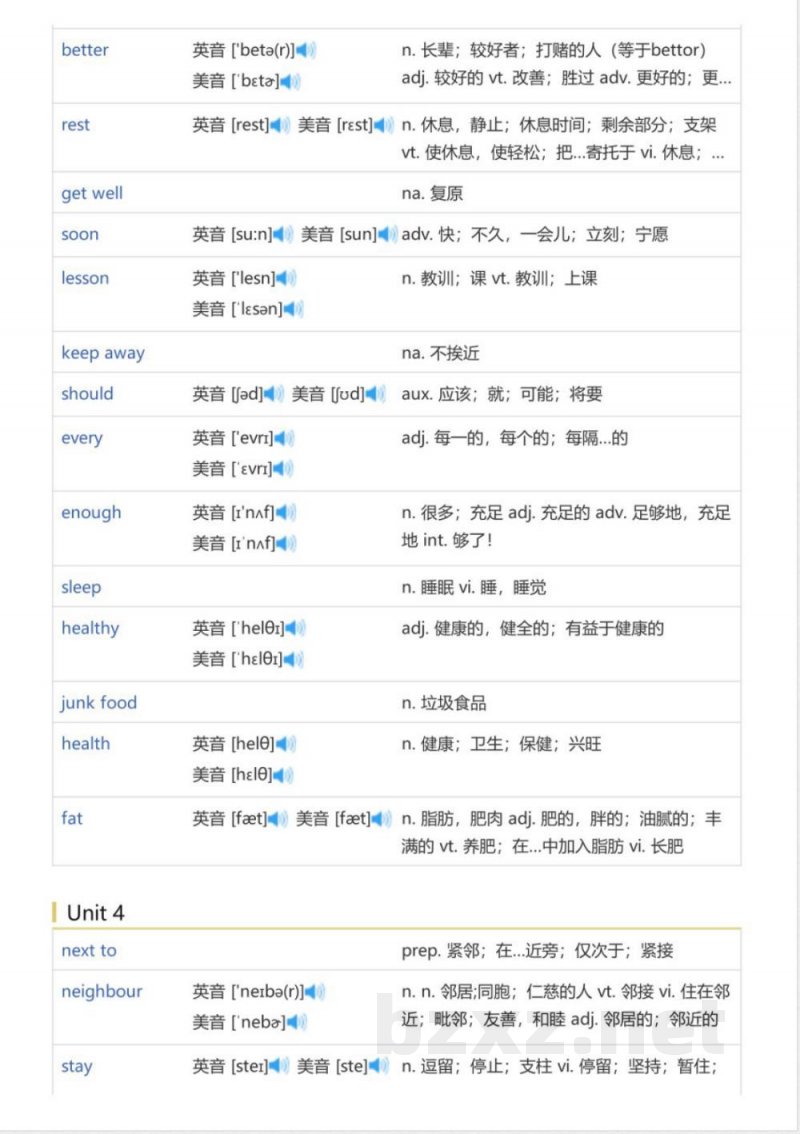 鲁科版五四学制小学英语五年级下册(英语单词表) 鲁科版五四学制小学英语五年级下册(英语单词表)