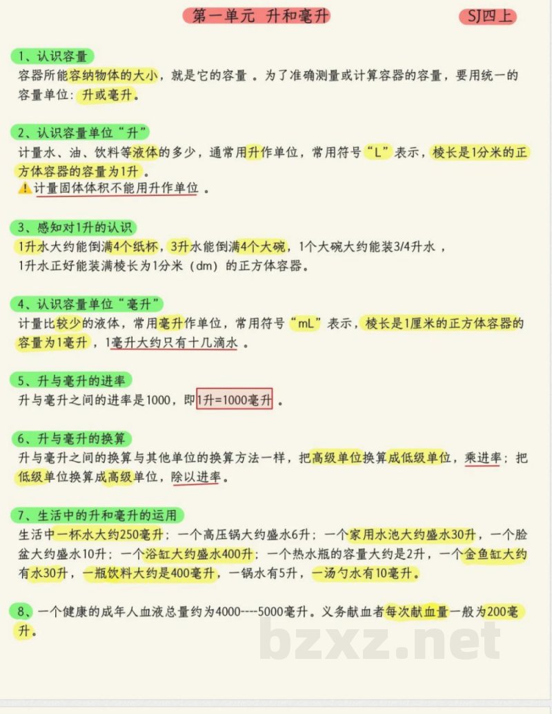 四年级数学(上册)苏教版 知识点总结分享版 四年级数学(上册)苏教版 知识点总结分享版