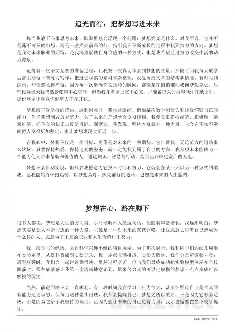 以梦想为灯：我的未来蓝图作文（500字范文）