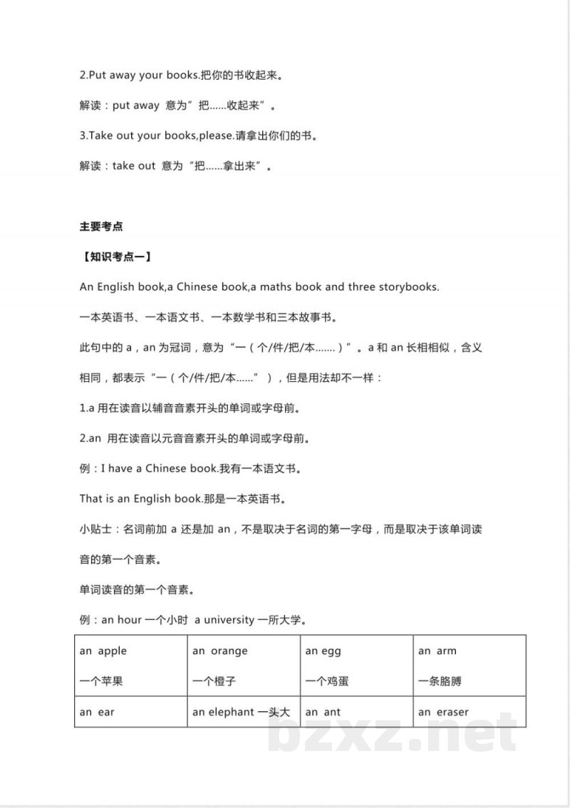 人教PEP版英语四年级上册Unit2单元知识点梳理