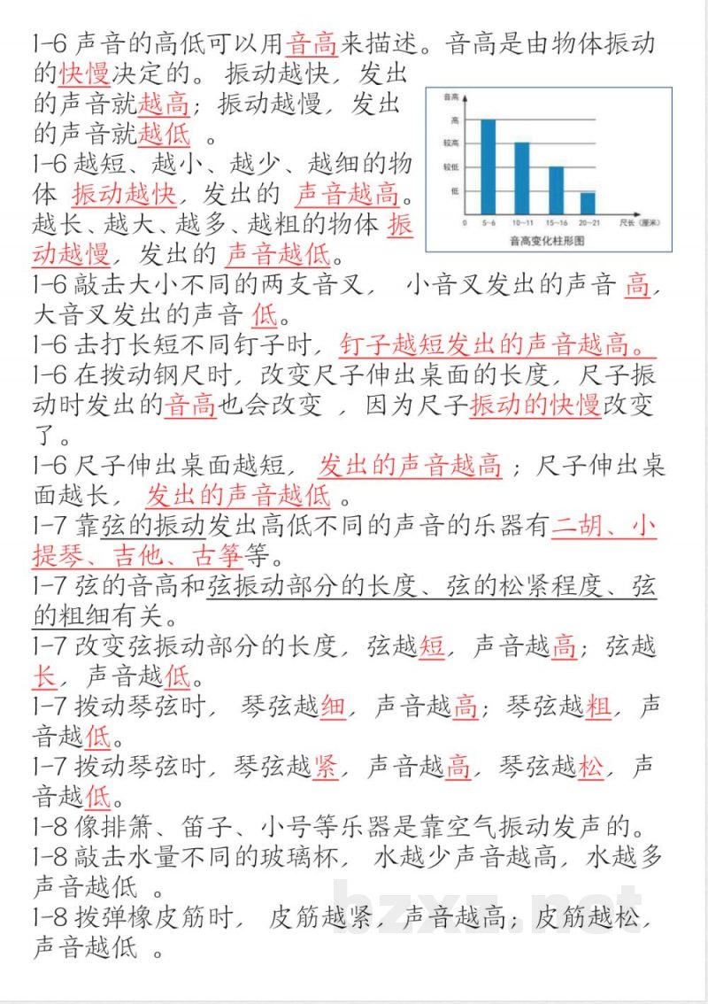 四年级（上）科学（教科版）全册知识点总结归纳
