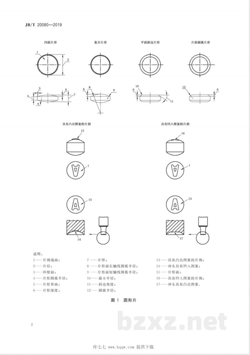JB/T 20080-2019T系列压片冲模 JB/T 20080-2019T系列压片冲模
