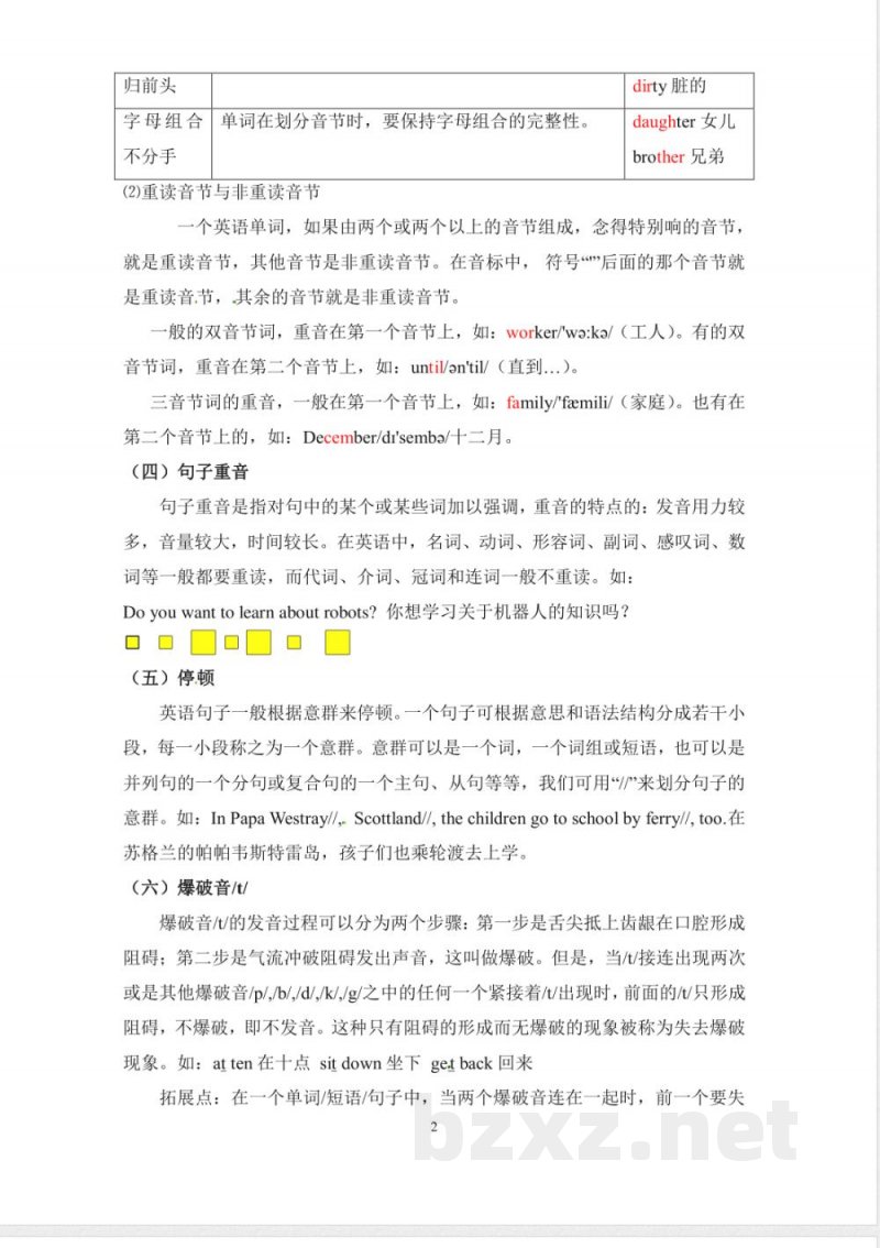 六年级上册英语知识点梳理