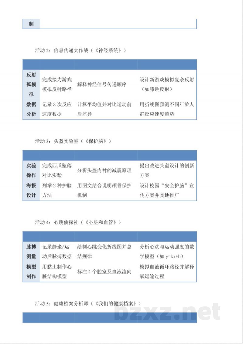 青岛版科学五年级下册全册大单元教学设计