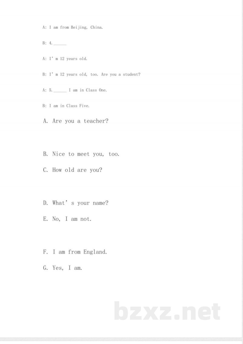 （人教新起点）五年级英语上册练习1